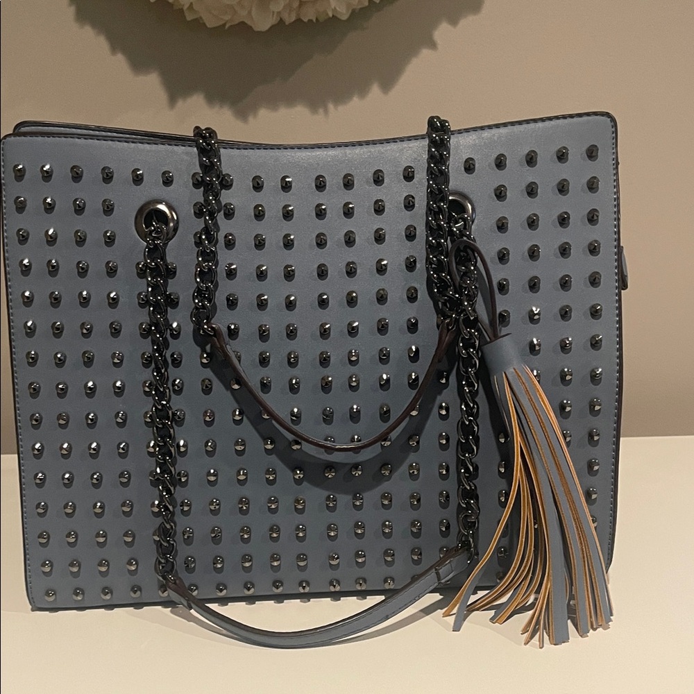Carlos by Carlos Santana Blue Studded Tote Bag **FINAL OFFER**